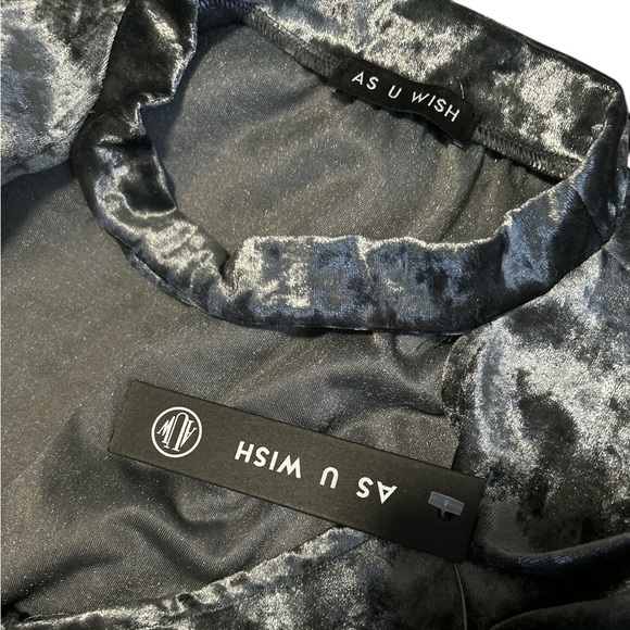 BNWT AS U WISH Velvet Choker Mini Dress - Picture 3 of 4